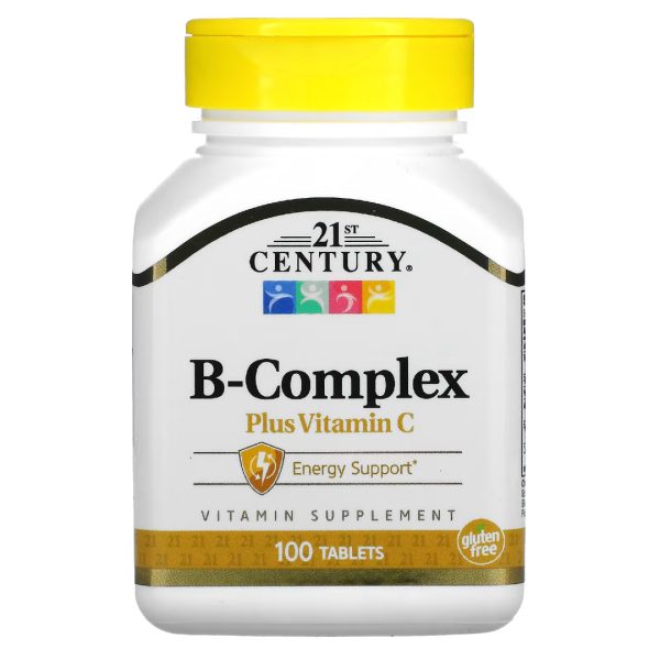 Вітаміни B-Complex + Вітамін C — для енергії та імунітету, 100 таблеток (21st Century)