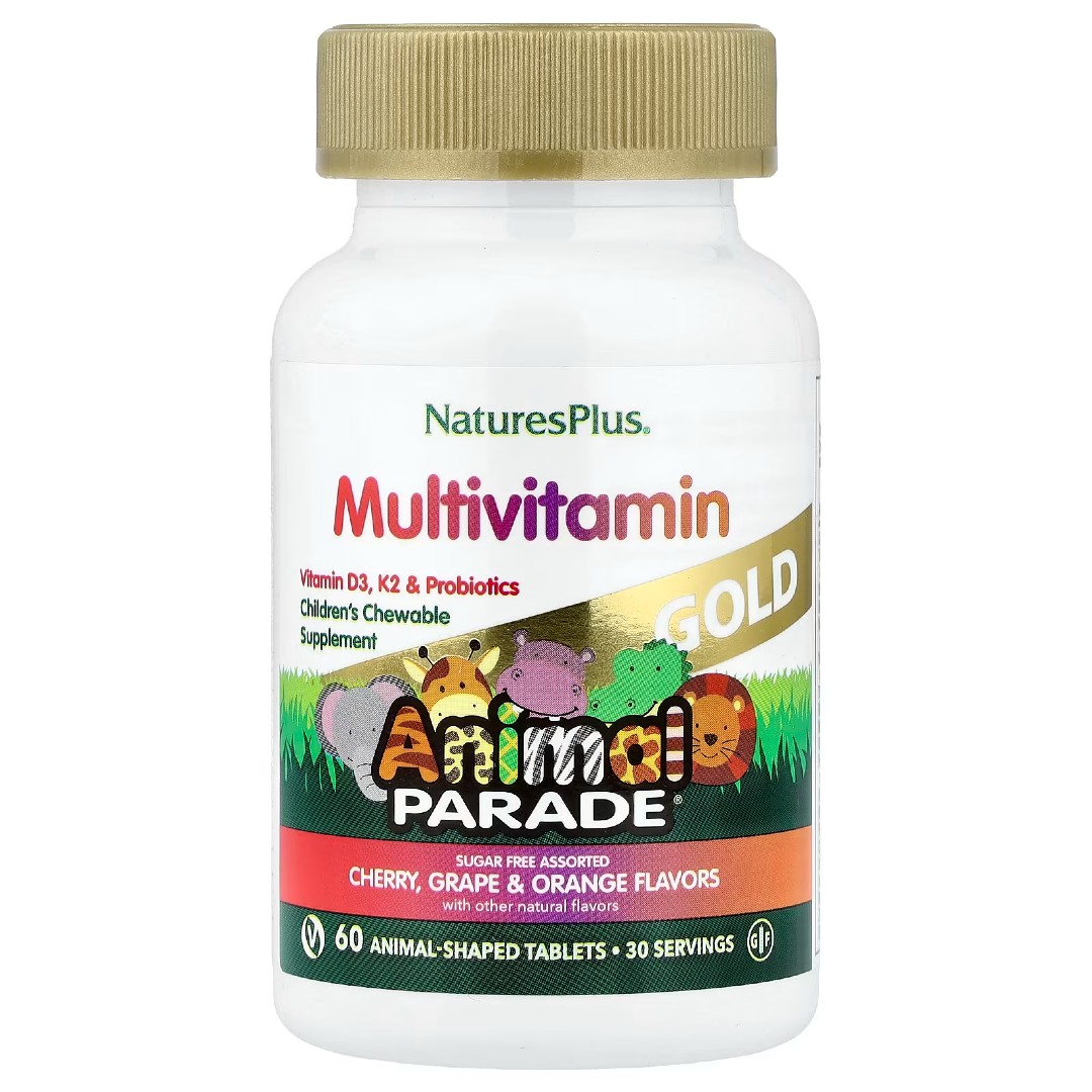 animal-parade-gold-60-1 Animal Parade® GOLD — жувальні вітаміни для дітей, мультивітамін, 60 шт (Nature’s Plus) - Зображення 1
