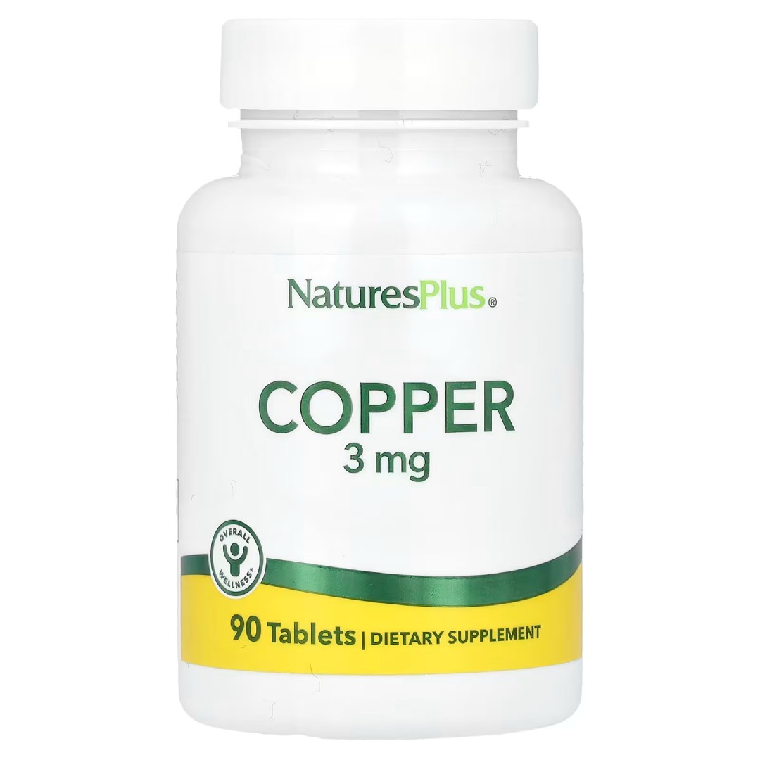 copper-3mg-90-1 Таблетки з міддю 3 мг, 90 шт (NaturesPlus) - Зображення 1