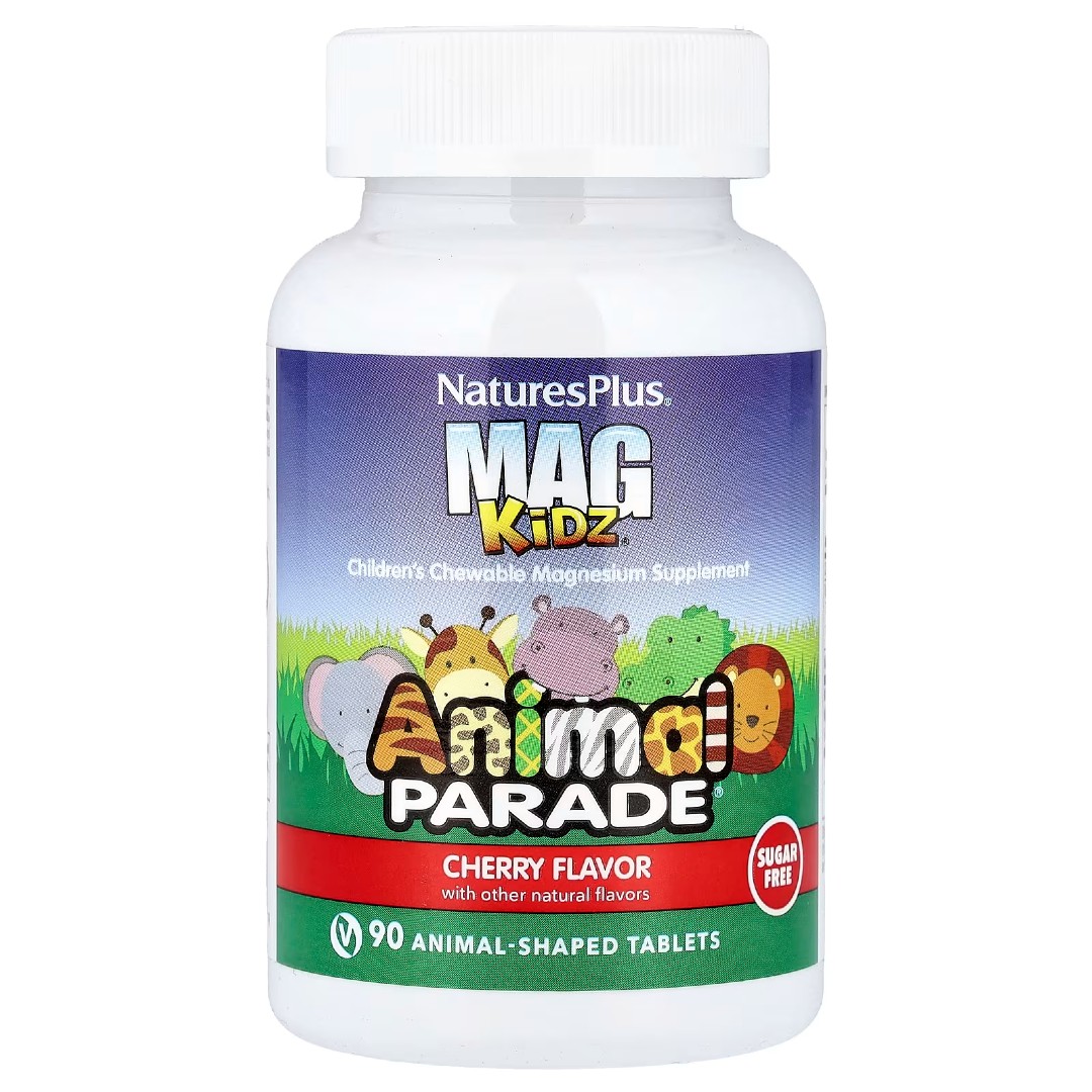 mag-kids-1 Animal Parade® MagKidz™ — Магній для дітей, жувальні таблетки, 90 шт (Nature’s Plus) - Зображення 1