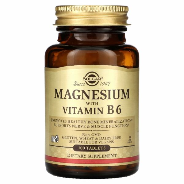 Магній з вітаміном B6, 100 таблеток (Solgar)