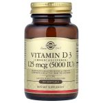 Вітамін D3 125 мкг (5 000 МО), 100 капсул (Solgar)