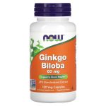 Ginkgo Biloba (Гінкго білоба) 60 мг, 120 капсул (NOW Foods)