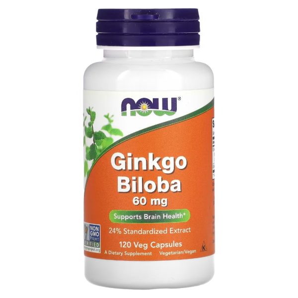 Ginkgo Biloba (Гінкго білоба) 60 мг, 120 капсул (NOW Foods)