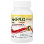 Залізо Hema-Plex 85 мг, 60 капсул (NaturesPlus)