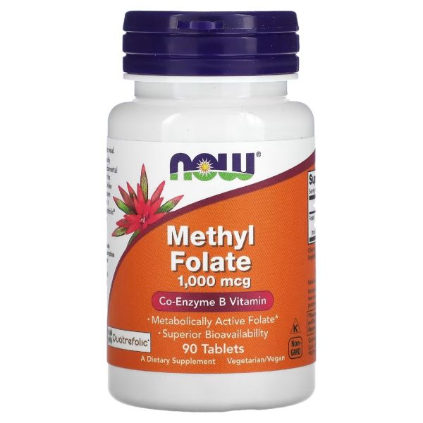 Метилфолат (Вітамін B9) 1000 мкг NOW Foods — 90 табл.