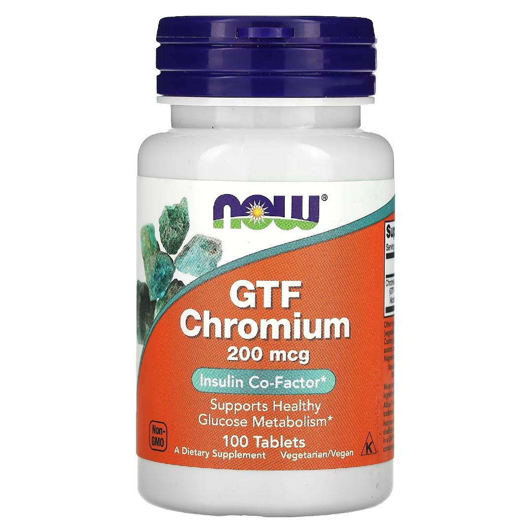 31 Хром ФТГ 200 мкг (GTF Chromium), 100 таблеток (NOW Foods) - Зображення 1