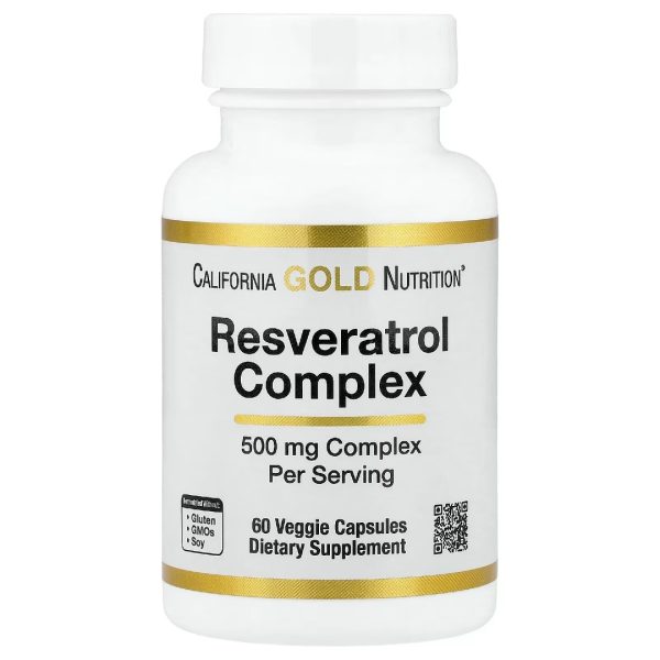 Комплекс Ресвератролу 500 мг (Resveratrol Complex), 60 капсул (California Gold Nutrition)