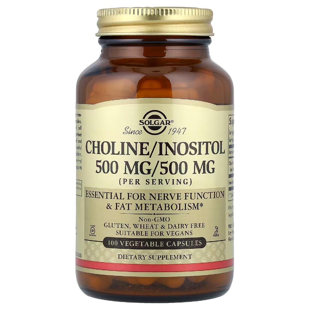 chol-inos-1 Солгар Холін та Інозитол 500 мг / 500 мг (Choline/Inositol), 100 капсул (Solgar) - Зображення 1