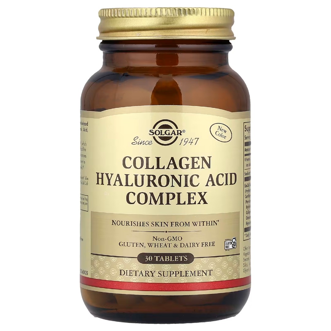 col-hia-1 Солгар Колагеновий Комплекс з Гіалуроновою Кислотою (Collagen Hyaluronic Acid Complex), 30 таблеток (Solgar) - Зображення 1
