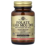 Солгар Фолат 1333 мкг DFE (Folate Metafolin® 800 mcg), 100 таблеток (Solgar)