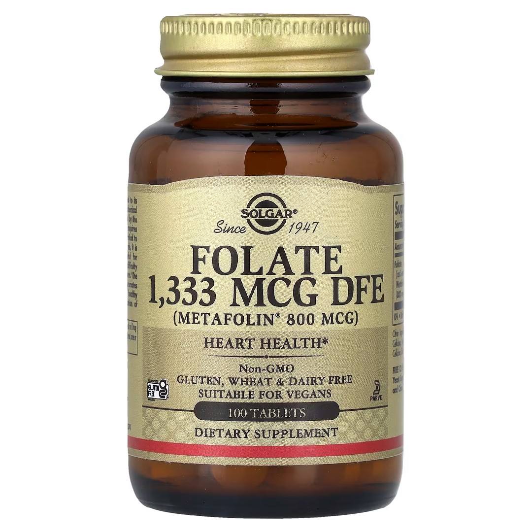 folat-solgar-1 Солгар Фолат 1333 мкг DFE (Folate Metafolin® 800 mcg), 100 таблеток (Solgar) - Зображення 1