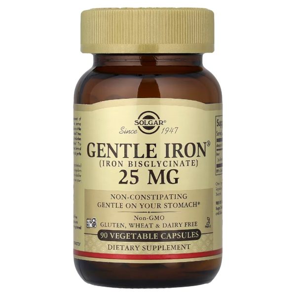Залізо Солгар 25 мг — м’яка хелатна форма (Gentle Iron®), 90 капсул (Solgar)